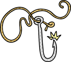 cartoon doodle of a sharp fishing hook png