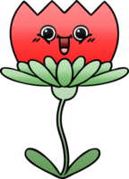 flor de dibujos animados sombreado degradado png