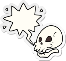 cartoon skull and speech bubble sticker png