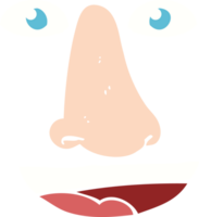 flat color illustration of a cartoon facial features png