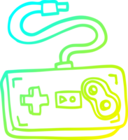 cold gradient line drawing of a cartoon game controller png