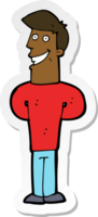 sticker of a cartoon grinning man png