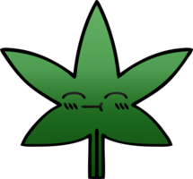 gradient shaded cartoon marijuana leaf png