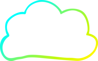 desenho de linha de gradiente frio nuvem de tempo de desenho animado png
