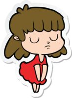 sticker of a cartoon indifferent woman png