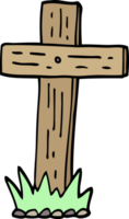 hand drawn doodle style cartoon wooden cross png