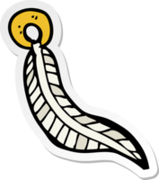 sticker of a cartoon feather keyring png