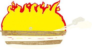 cartoon burning boat png