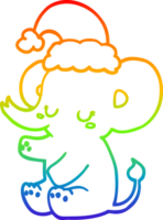 arcobaleno pendenza linea disegno di un' carino Natale elefante png