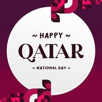 Qatar National Day banner in modern geometric style. Square banner for social media and more with typography. Vector illustration for national holiday celebration party. Happy Qatar National Day 2024