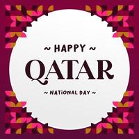 Qatar National Day banner in modern geometric style. Square banner for social media and more with typography. Vector illustration for national holiday celebration party. Happy Qatar National Day 2024