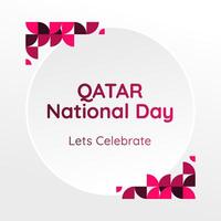 Qatar National Day banner in modern geometric style. Square banner for social media and more with typography. Vector illustration for national holiday celebration party. Happy Qatar National Day 2024