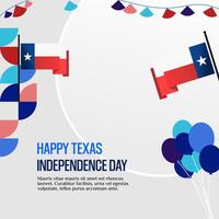 Texas Independence Day banner in colorful modern geometric style. Square greeting card cover Happy national independence day with typography. Vector illustration for national holiday celebration party