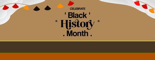 Celebrating Black History Month in modern geometric style. Greeting banner with typography. Illustration for Black History Month and Juneteenth Freedom Day vector