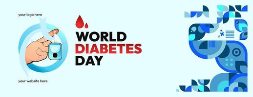 World Diabetes Day banner for awareness and concern. Geometric banner for International Diabetes Day. vector