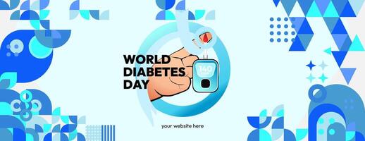 World Diabetes Day banner for awareness and concern. Geometric banner for International Diabetes Day. vector