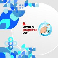 mundo diabetes día bandera para conciencia y inquietud. geométrico bandera para internacional diabetes día. vector