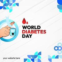 World Diabetes Day banner for awareness and concern. Geometric banner for International Diabetes Day. vector