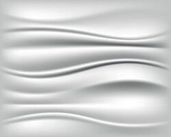 Abstract wavy fabric luxury texture, white silk fabric background with soft and smooth wave texture for banner background,  smooth satin cloth drapery and realistic 3d Illustration vector