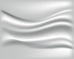 resumen ondulado tela lujo textura, blanco seda tela antecedentes con suave y suave ola textura para bandera fondo, suave satín paño pañería y realista 3d ilustración vector