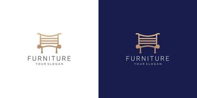 Sofa chair Furniture vector logo design. premium template design.