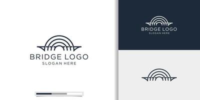 Minimalist line art bridge logo design. Flat style trend modern brand graphic art design vector illustration.