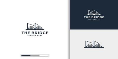 The Bridge Premium logo design template inspiration. sketch build bridge linear style, inspirations for business company. vector