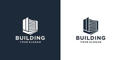 Building logo template. architects, layouts, modern buildings, for companies in the field of building and architects, logo design inspiration Premium Vector