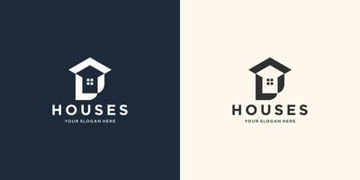 real estate House logo design template.inspiration for business of building, construction. vector