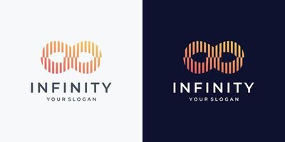 infinity line abstract logo design inspiration. symbol of loop infinite broken line abstract. vector