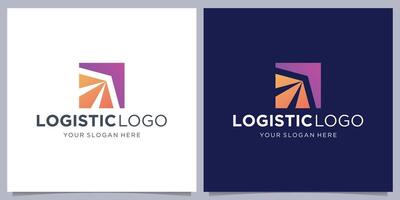 logo para logística y entrega compañía. Derecha flecha con negativo espacio forma diseño. vector