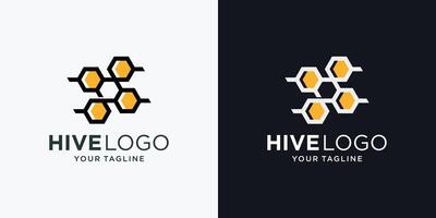 minimalist abstract line style bee honey logo inspiration. vector