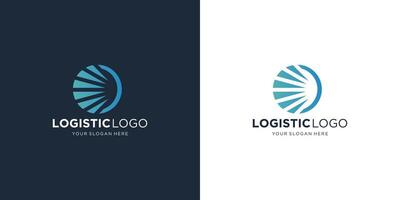 Logo for logistics and delivery company. right Arrow with negative space shape design. vector