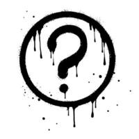 Spray painted graffiti question marks in black over white. question drip symbol.  isolated on white background. vector illustration