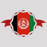 Creative Afghanistan Flag Sticker Emblem vector