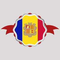 creativo andorra bandera pegatina emblema vector