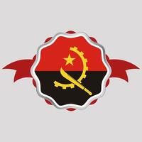 Creative Angola Flag Sticker Emblem vector