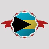 Creative Bahamas Flag Sticker Emblem vector
