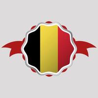 Creative Belgium Flag Sticker Emblem vector