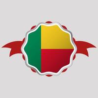 Creative Benin Flag Sticker Emblem vector