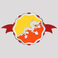 Creative Bhutan Flag Sticker Emblem vector