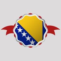 Creative Bosnia and Herzegovina Flag Sticker Emblem vector