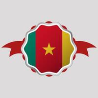 Creative Cameroon Flag Sticker Emblem vector