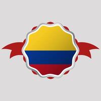 Creative Colombia Flag Sticker Emblem vector