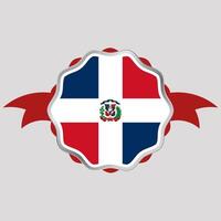 Creative Dominican Republic Flag Sticker Emblem vector