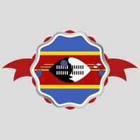 Creative Eswatini Flag Sticker Emblem vector