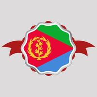 Creative Eritrea Flag Sticker Emblem vector