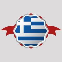 creativo Grecia bandera pegatina emblema vector