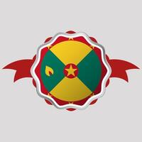 Creative Grenada Flag Sticker Emblem vector