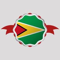 Creative Guyana Flag Sticker Emblem vector